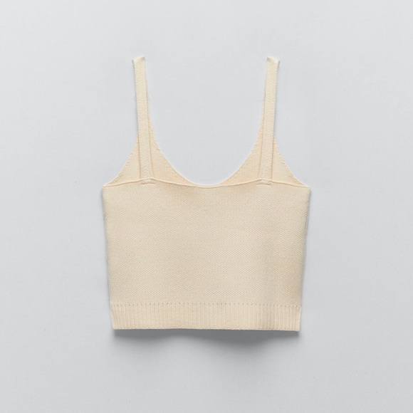 ZARA Cream Chunky knit tank top - Picture 4 of 6